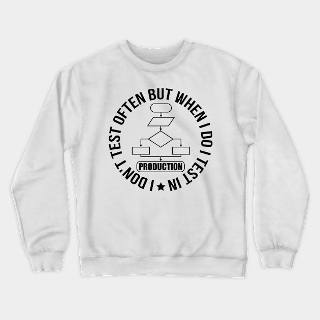 Test In Production Crewneck Sweatshirt by bitdecisions